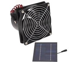 Zonne-afzuigventilator - Ventilator op zonne-energie - Warmteafvoer Zolder - Hoog rendement zonnepaneel - 50W - Zwart