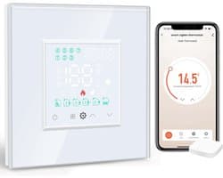 Slimme Waterthermostaat - Programmeerbare Regelaar - Verwarming Instellen - App en Spraakbediening - 240 Volt - Wit