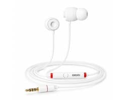 Grixx oordopjes met draad - 3.5mm jack - microfoon - handsfree bellen - wit