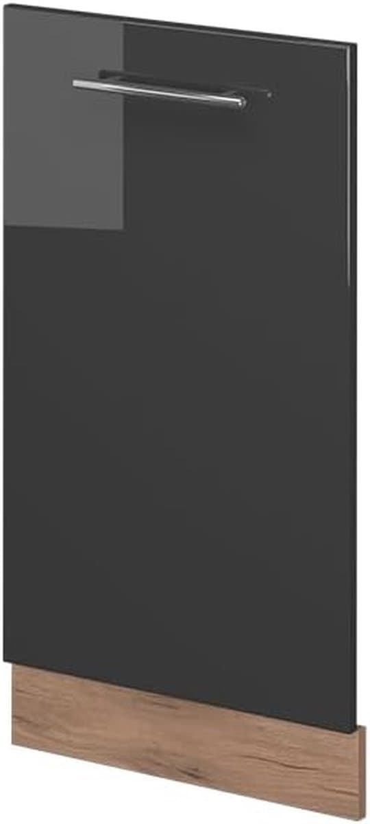 Vaatwasserpaneel - Keukenfront - Keuken opknappen - Soft-close scharnieren - 45 cm breed - Antraciet hoogglans — afbeelding 1