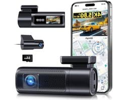 Dash Cam Auto - Autocamera Dual - Veilige Rit - Dubbele 4K Opname - 64GB SD Inbegrepen - Zwart
