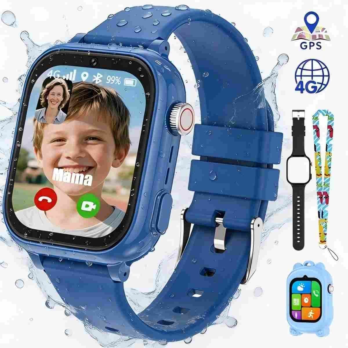 Vashoy T53-Kinderhorloge-Nieuwe smartwatches voor kinderen met GPS-videogesprek-SOS-Leermodus-App om te downloaden-Cadeaus voor kinderen van 5 tot 16 jaar - Blauw — afbeelding 1