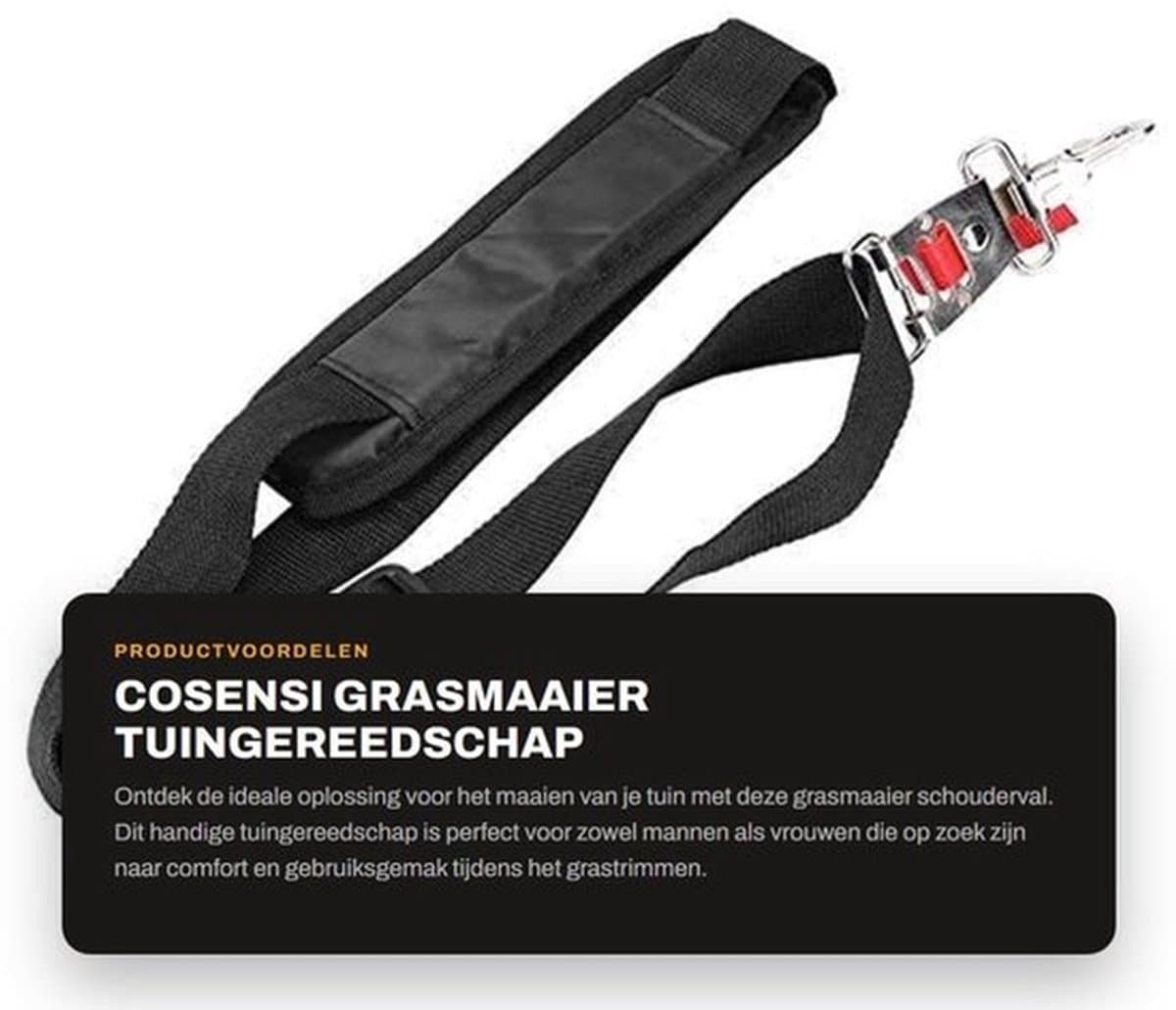 Grasmaaier - Tuingereedschap - Schouderval voor comfort - Nylon - Verstelbaar - Geschikt voor mannen en vrouwen - 1 stuk — afbeelding 1