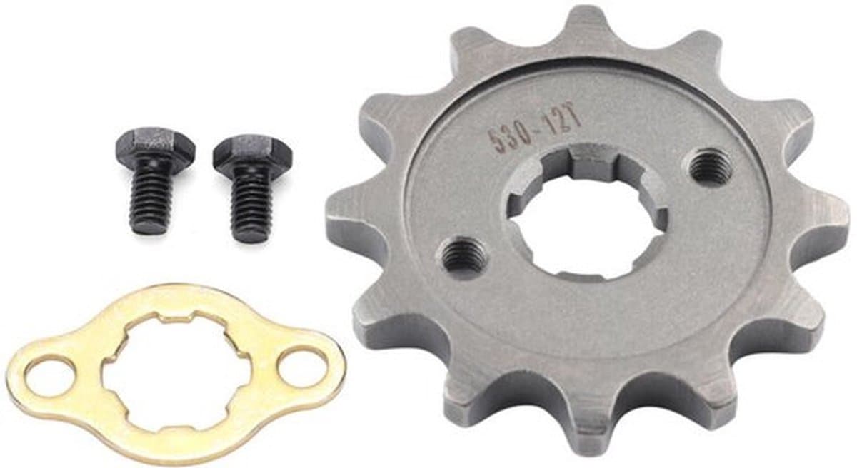 Voortandwiel, 17 mm x 30 mm, voormotortandwiel met montagetoebehoren, 12 tanden gelegeerde staaltanden, Geschikt Voor 530 ketting met Geschikt Voor onderdelen. — afbeelding 1