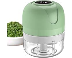 Elektrische Keukenmachine - Mini Hakmachine Knoflook - Snel Ingrediënten Hakken - Draadloos USB Oplaadbaar - 250 ml - Cyaanblauw