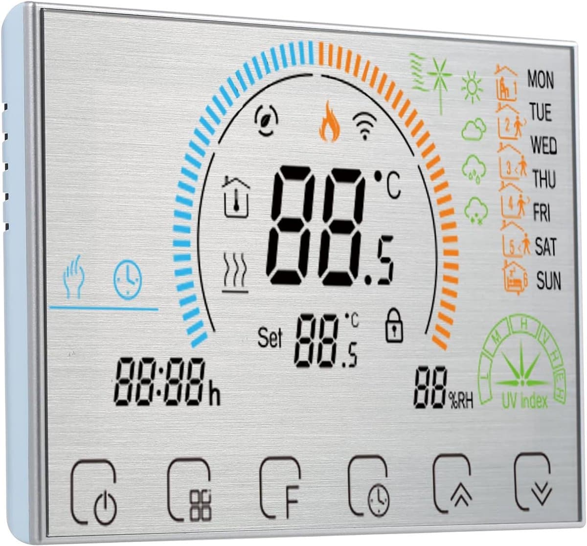 Slimme Thermostaat - Verwarmingsthermostaat WiFi - Comfortabel Wonen - Programmeerbaar met 6 Periodes - 05°C Nauwkeurigheid - Grijs — afbeelding 1