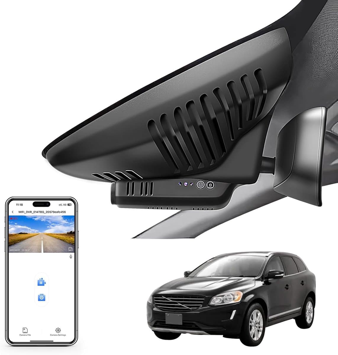 Dashcam Auto - Autocamera - Veiligheid Onderweg - Op Maat Gemaakt - 4K UHD - Zwart — afbeelding 1