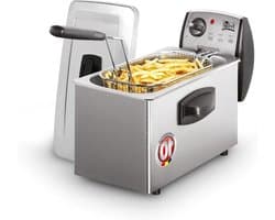 Frituurpan RVS - Friteuse Airfryer - Frituren voor thuis - Cold Zone technologie - 3 L - Zilverkleurig