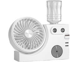 Mistventilator - Vernevelaar Ventilator - Persoonlijke Koeling - Dubbele Nozzles - 21.7 cm - Wit