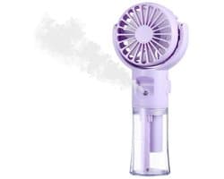 GELLDG Draagbare Ventilator met Waterreservoir - USB Oplaadbare Mini Ventilator 4 Snelheden - Transparant Waterniveau - Geschikt voor Buitengebruik en Reizen - Kunststof - 16x7x4cm