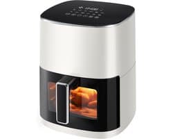 SnelShoppen - Airfryer 6L met Raam, 12-in-1 Functies, Touch Screen, Gezond Vetvrij Koken, Antiaanbakmand, Vaatwasmachinebestendig, Voor 3-6 Personen,