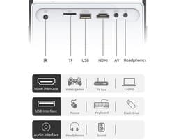 Beamer Draagbare 230 ANSI Lumen - 1080P Full HD Resolutie - Wifi Verbinding - HDMI USB AV - Compact Projector