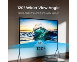 Beamer - Projector - Mini Projector - Full HD Native 1080P - met 120-inch E-ALR Projectorscherm & Stand – Outdoor Camping & Home Theater – EU Plug