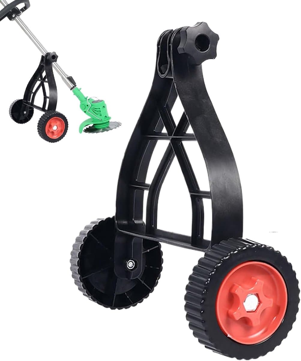 Grasmaaier Hulpwielen - Trimmer Ondersteuning - Comfortabel Maaien - Verstelbare Hoogte - 34x35x12 cm - Zwart — afbeelding 1