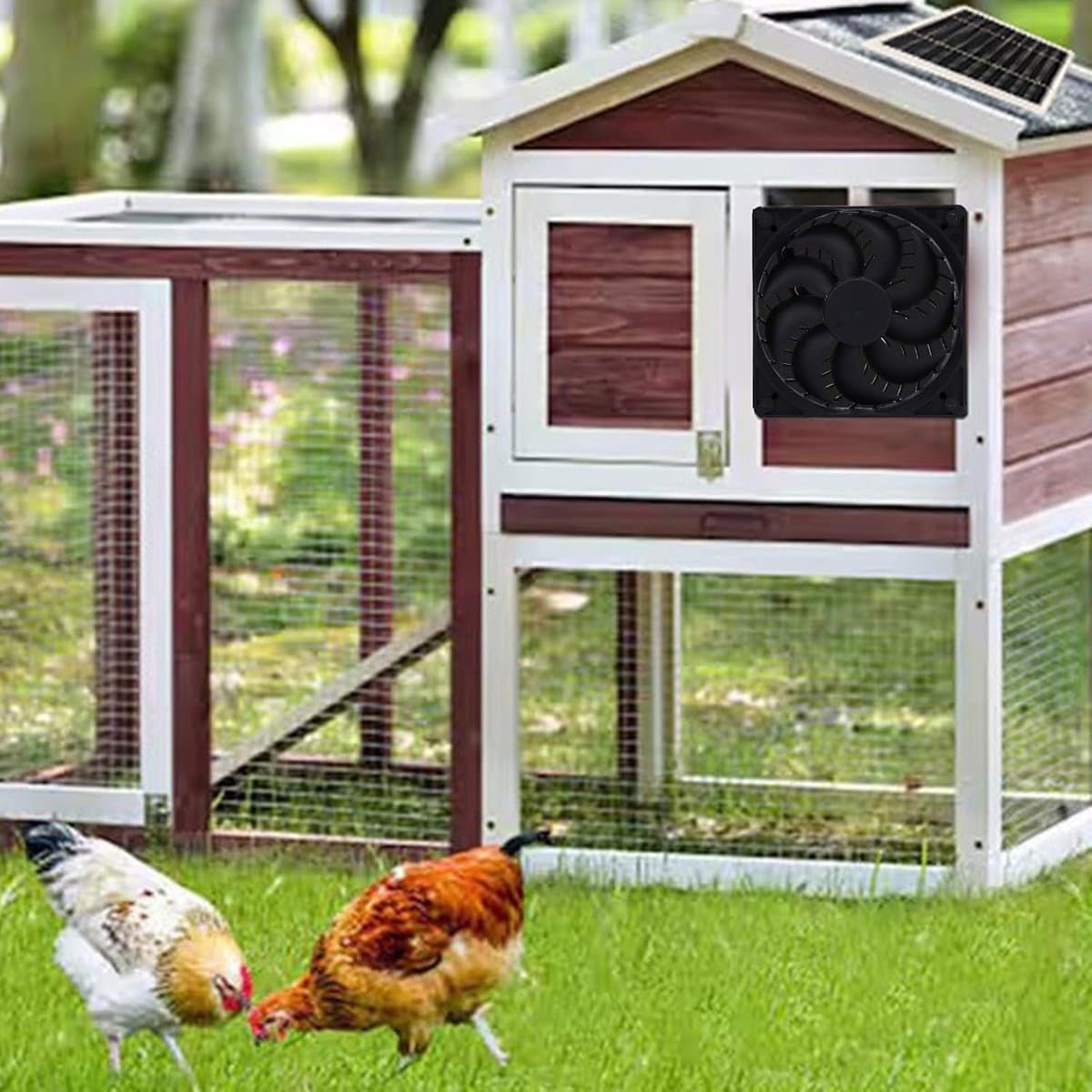 Zonne Ventilator - Afzuigventilator - Luchtcirculatie Buiten - Energiezuinig Zonnepaneel - 21x15x4 cm - Zwart — afbeelding 1