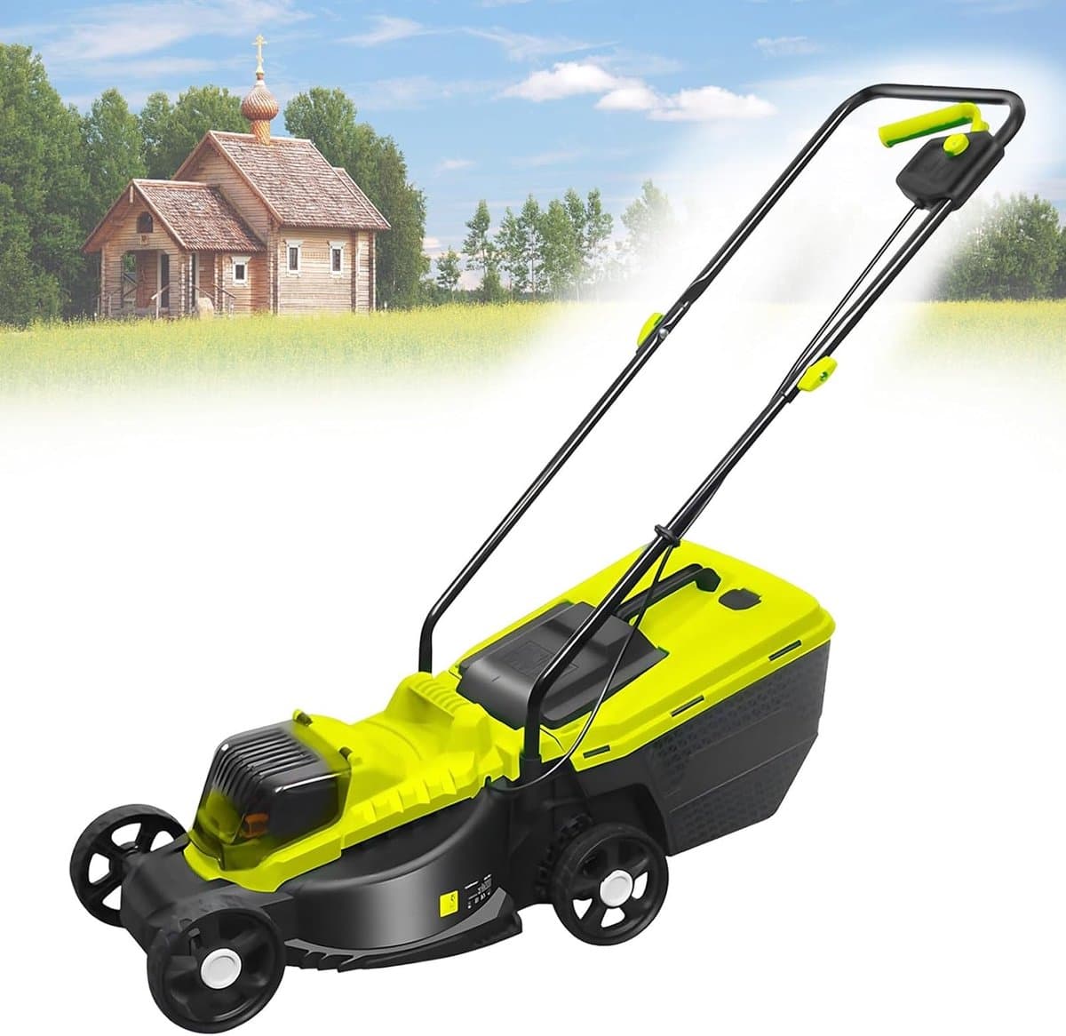 Accu Grasmaaier - Elektrische Grasmaaier - Gazon Onderhouden - Borstelloze Motor - 330 mm Maaibreedte - Grijs — afbeelding 1