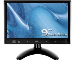 HDMI-monitor - 9 Inch - HD 1024 * 600 Kleurenscherm met Touch Knop, AV/VGA/HDMI/Hoofdtelefooningang voor Raspberry Pi, Home Security CCTV, PC Display