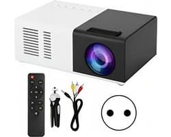 Mini Beamer - Input tot 1920x1080 - Inclusief statief - Projector - Mini Projector - HDMI - USB - Zwart / Wit - Draagbaar - Ingebouwde speaker