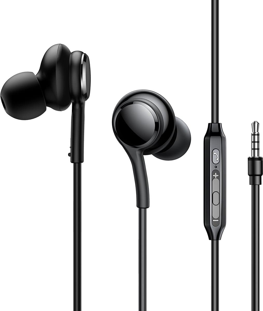 Joyroom In Ear Oordopjes - Oortjes met draad en microfoon - 120cm kabel - Zwart — afbeelding 1