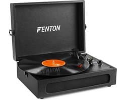 Retro Platenspeler Bluetooth in & out - Fenton RP118 - Model 2025 - Geschikt voor alle platen - Ingebouwde speakers - Zwart