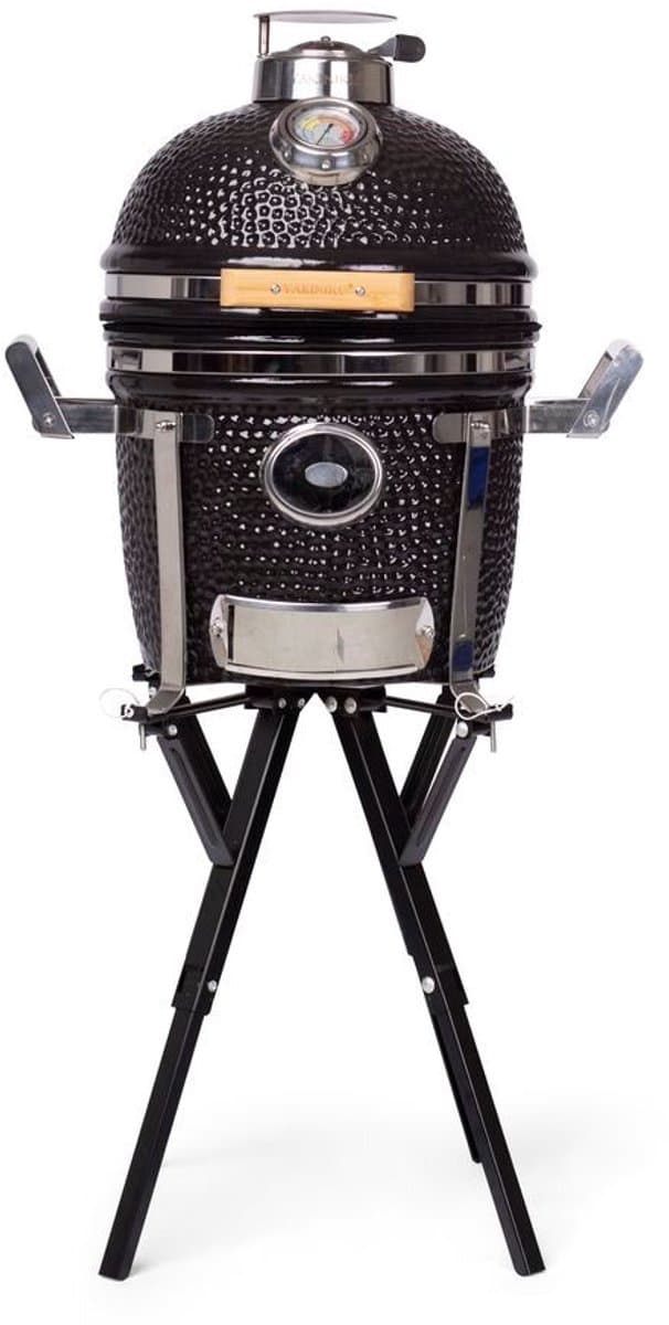 Yakiniku - BBQ Kamado 13 Inch Compact met Draagbaar Onderstel - Keramiek - Zwart — afbeelding 1