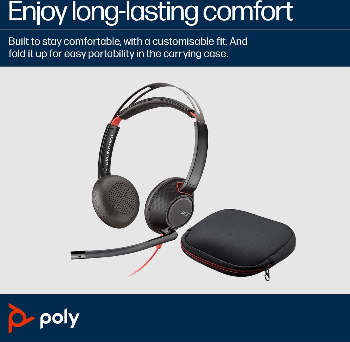 Hoofdtelefoon met microfoon Poly Blackwire 5220 — afbeelding 1