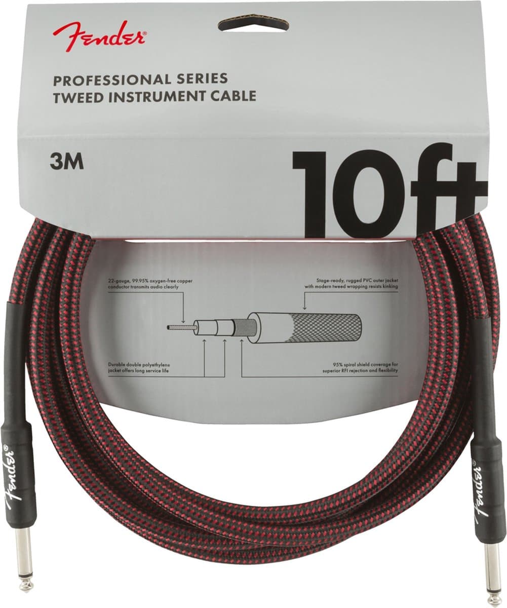 Fender Professional Series tweed instrumentkabel 3 m - Instrumentenkabel — afbeelding 1
