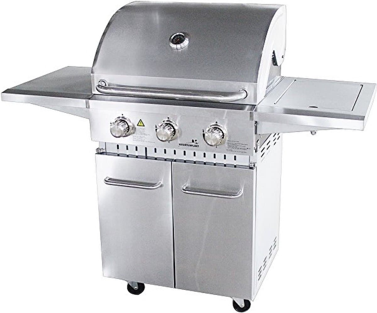 Grilluxe RVS gasbarbecue 3 branders met zijbrander — afbeelding 1