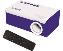 Lexibook Mini HD-videoprojector, thuisbioscoop, ingebouwde luidspreker, inclusief afstandsbediening, HDMI / USB / AV / Micro SD-connectiviteit, blauw / wit, PRJ150