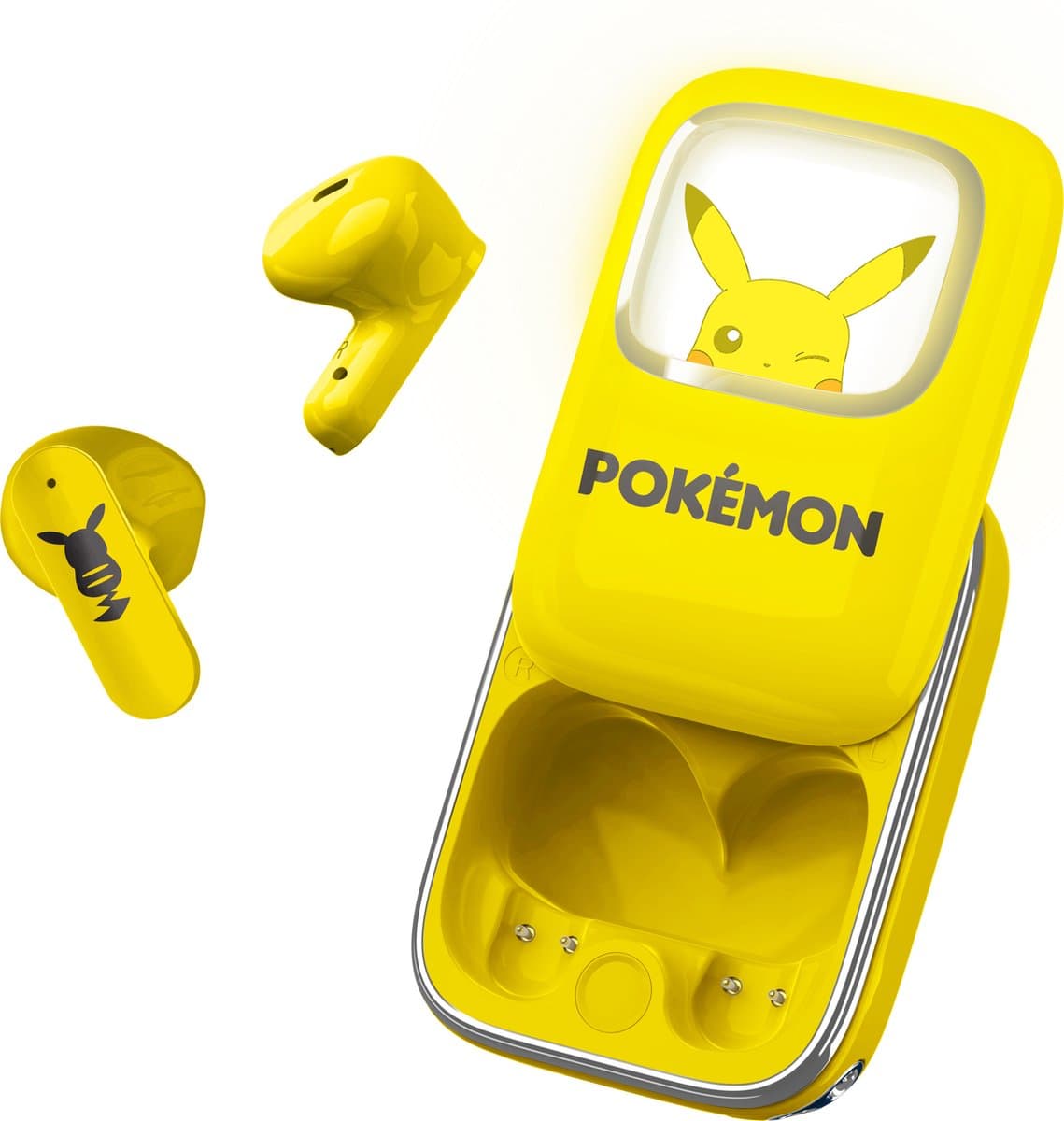 Pokémon - draadloze oordopjes - schuifdisplay met LED verlichting - met oplaadcase - touch control - lange batterijduur — afbeelding 1