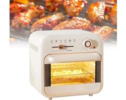 Multifunctionele Oven - Heteluchtoven Airfryer - Gezond Koken - Dubbele Laag Capaciteit - 18 Liter - Wit