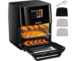 Heteluchtfriteuse - Airfryer Minioven - Gezond Koken - 9 Functies Touchscreen - 12 Liter - Matzwart