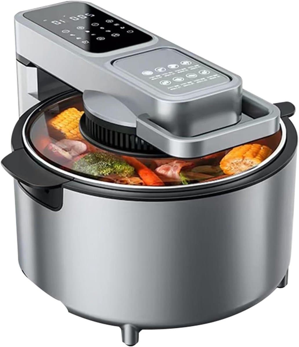 Luchtfriteuse - Friteuse - Gezond Koken - Visueel Venster - 8L Capaciteit - Grijs — afbeelding 1
