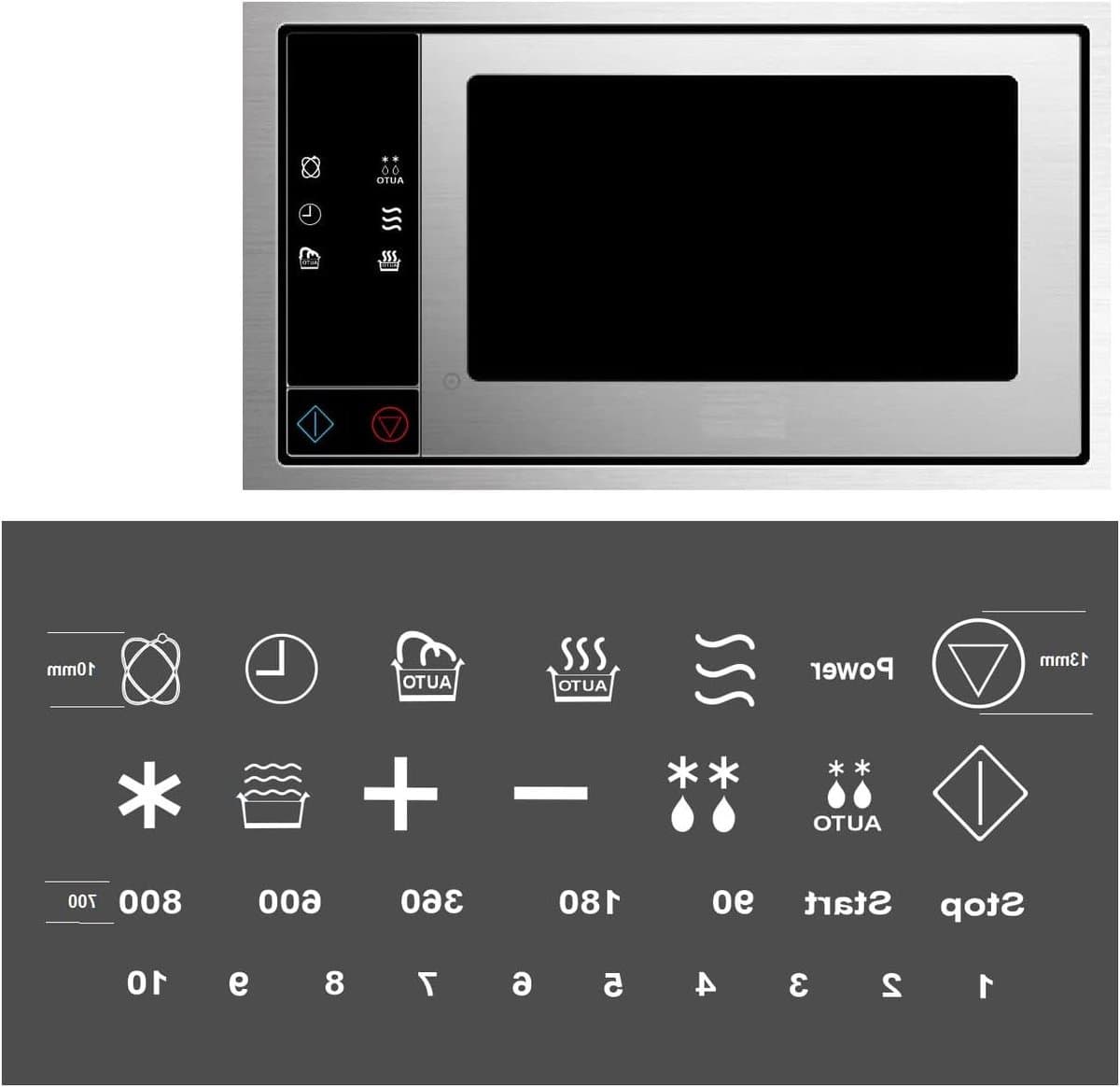 Magnetron Stickers - Symbool Markering - Keuken Hulp - Verwijderbaar Zonder Sporen - 10 mm Symbool - Wit Transparant — afbeelding 1