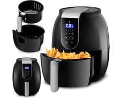 Vetvrije friteuse - Heteluchtfriteuse Airfryer - Gezond Koken - Met Display - 26 liter - Zwart zilver