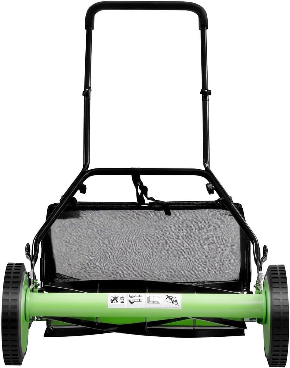 Spindelmaaier Handgrasmaaier - Duwmaaier Gazonmaaier - Gazon Onderhouden - Scherpe Mangaanstalen Messen - 50.8 cm Maaibreedte - Groen Zwart — afbeelding 1