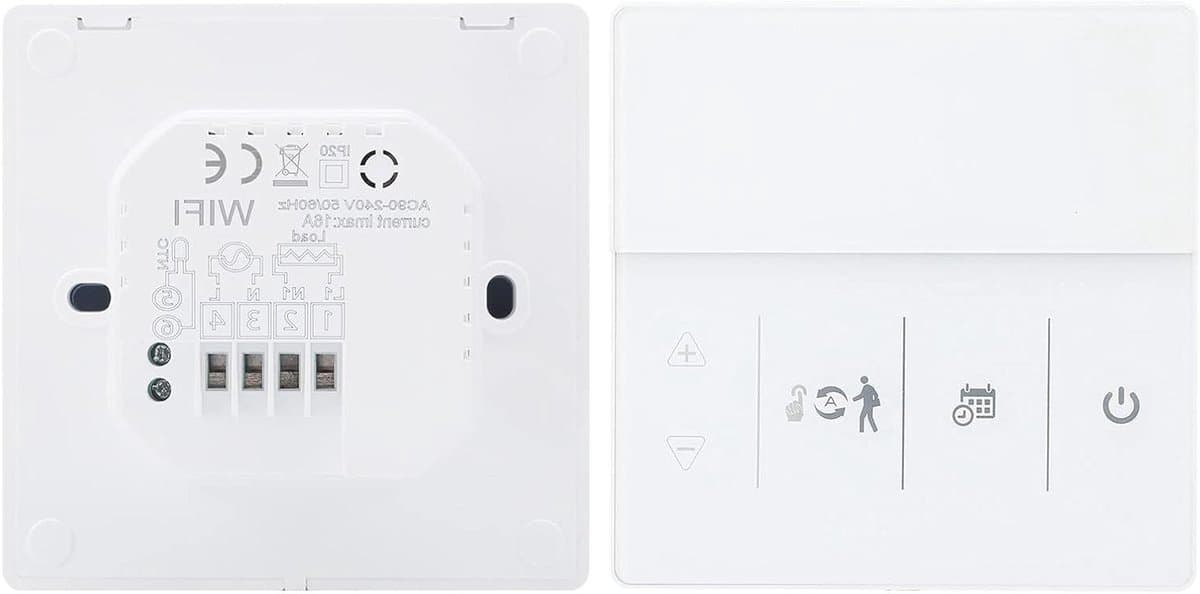 Slimme Thermostaat - Verwarmingsthermostaat Programma - Energie Besparen - Wifi Bediening - Wandmontage - Wit — afbeelding 1