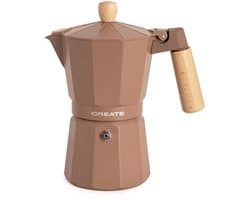 CREATE - Italiaanse koffiezetter - Mokka - Zonder inductieadapter - 6 kopjes / 350ml - THERA MOKA RETRO