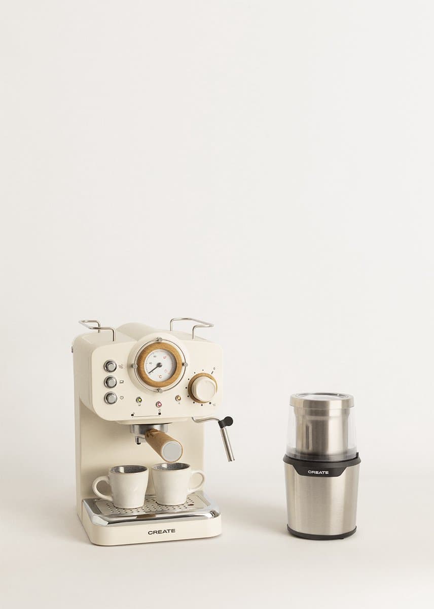 CREATE - Pack THERA RETRO Express-koffiezetapparaat + MILL PRO koffie- en kruidenmolen - Gebroken wit — afbeelding 1
