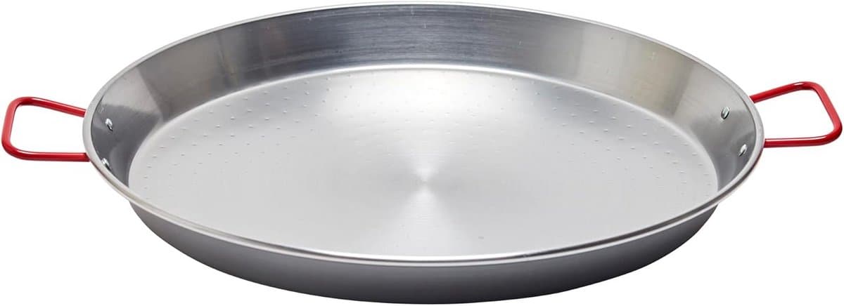 Paellapan Staal - Koekenpan - Grote Maaltijden - Gepolijst IJzer - 42 cm - Zilver — afbeelding 1