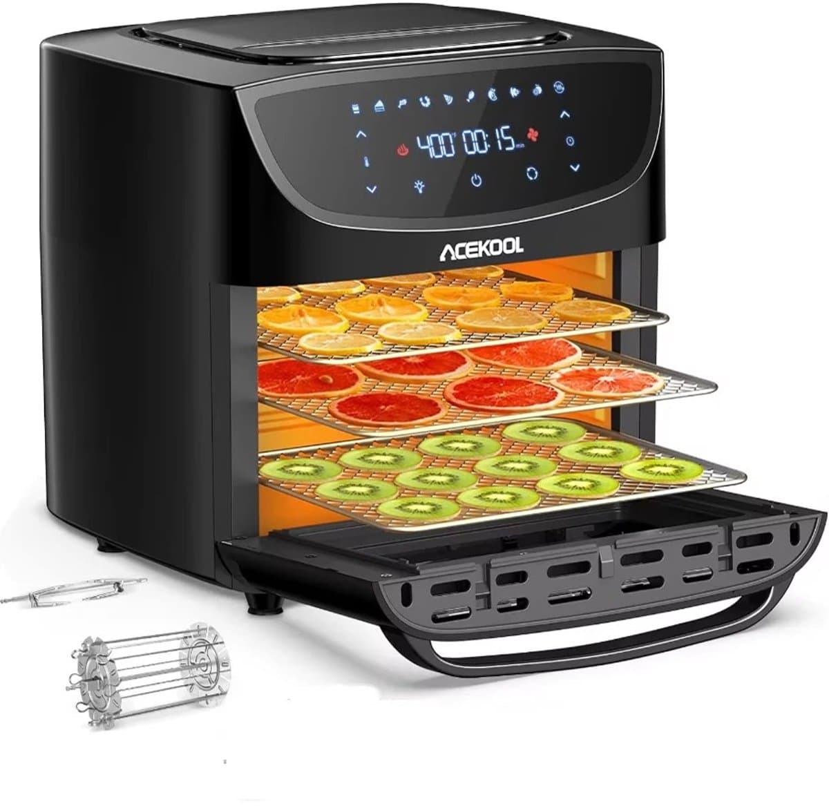DIMICO - Airfryer 18L - 10 in 1 Heteluchtfriteuse met Touchscreen - 1800W XL Air Fryer Broodrooster - Digitale Convectie Oven - Bakken en Grillen — afbeelding 1