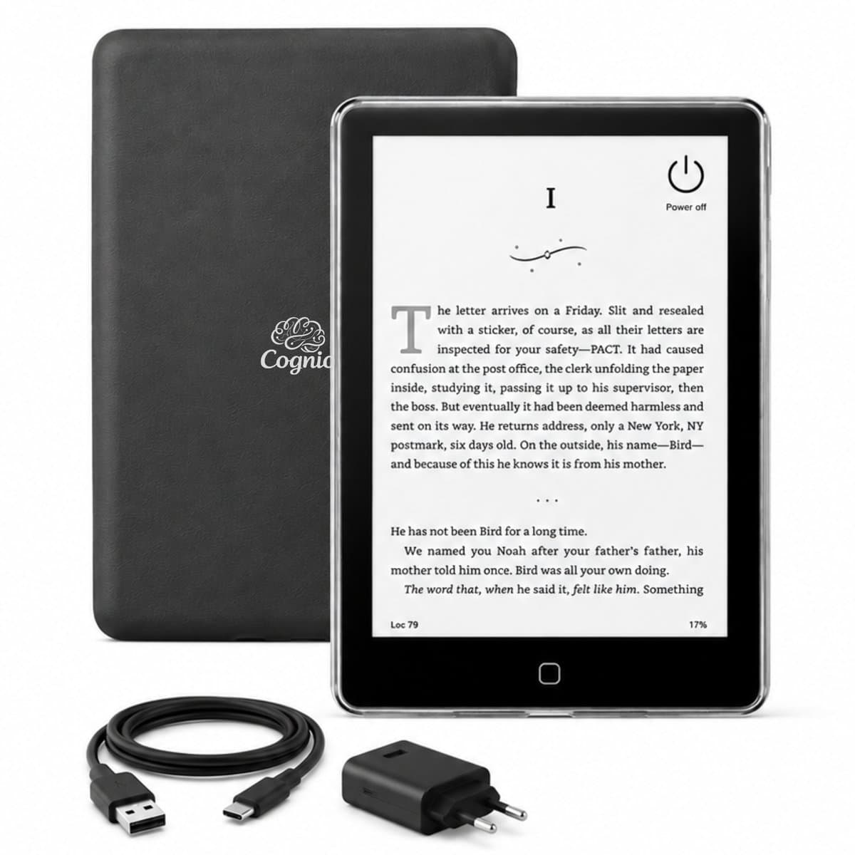 Cognio E-Reader – 6 inch – 96 GB – Ereader Met Luxe Hoes – Storytel-Ondersteuning – Schermverlichting en Nachtmodus – E Reader Voor Ebook & Luisterboeken – Met Oplader — afbeelding 1