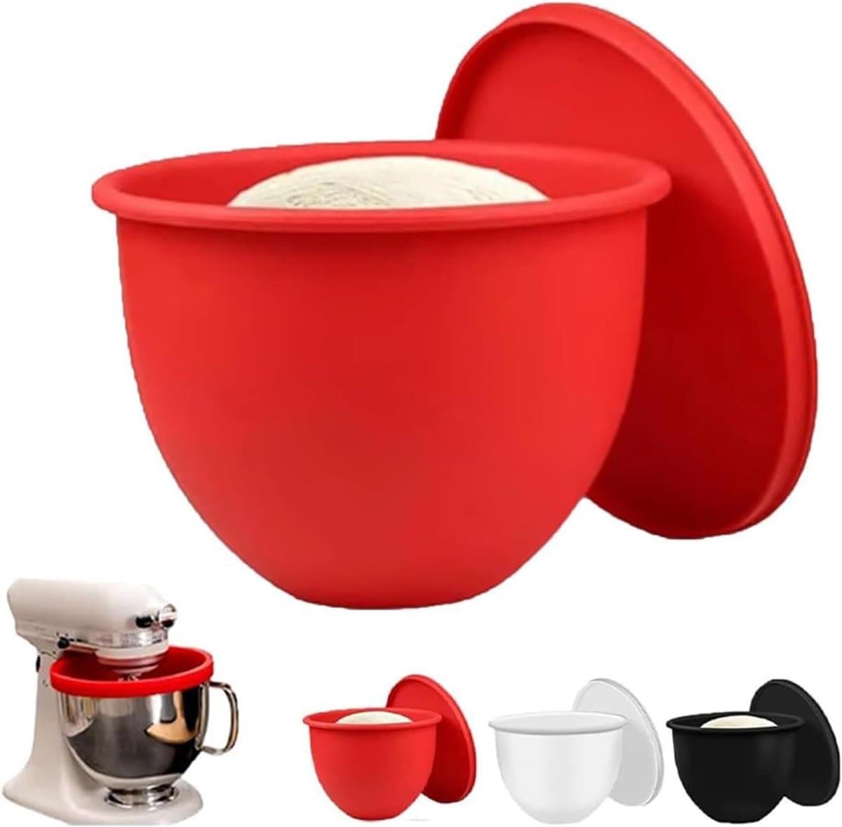 Siliconen Mengkom Voeringen - Mixer Kom Inzetstukken - Keukenwerk Vereenvoudigen - Specifiek Ontwerp - 239x226CM - Rood — afbeelding 1