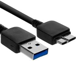 USB 3.0 Kabel - Oplaadkabel Synchronisatiekabel - Externe Schijf Aansluiten - Hoge Snelheid Dataoverdracht - 3FT - Zwart