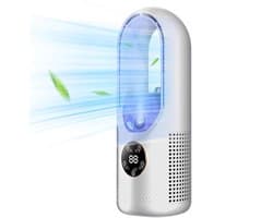 Mini airco – Blauw – airco met water - Mini Airco 4 in 1 – Koelen, Blazen, Lucht Bevochtigen - 6 Snelheden & Timer - USB Multifunctionele Bediening met LED-Display - Draagbaar voor Slaapkamer, Keuken, Kantoor - Wit - 1 Stuk — afbeelding 1
