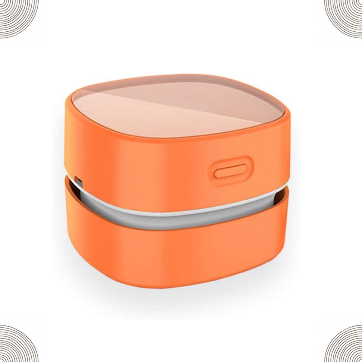 KZQ USB-oplaadbare toetsenbordstofzuiger, tot 300 minuten batterijduur, 360° draaibaar, perfect cadeau, geschikt voor bureaus, lades, toetsenborden en haar (oranje, oplaadbaar). — afbeelding 1