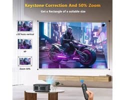 Xiwbsy - 8G Manual Focus1 - Beamer - Projector Beamer - Mini Meamer - 4k - Full HD 1080P - 1920x1080dpi - Automatische focus - met WiFi - 25000Lumens - 108W - Zwart