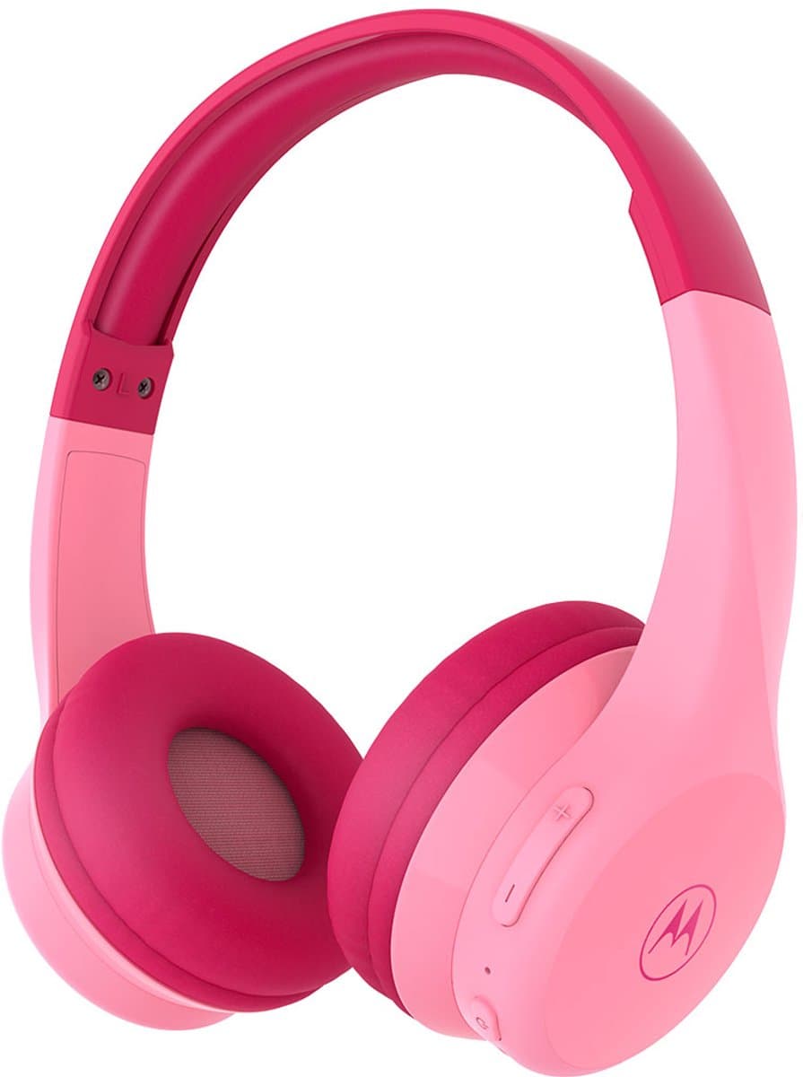 Motorola Sound Koptelefoon - MOTO JR300 - voor Kinderen - met Volumebegrenzer - Bluetooth - Audio Splitter - Roze — afbeelding 1