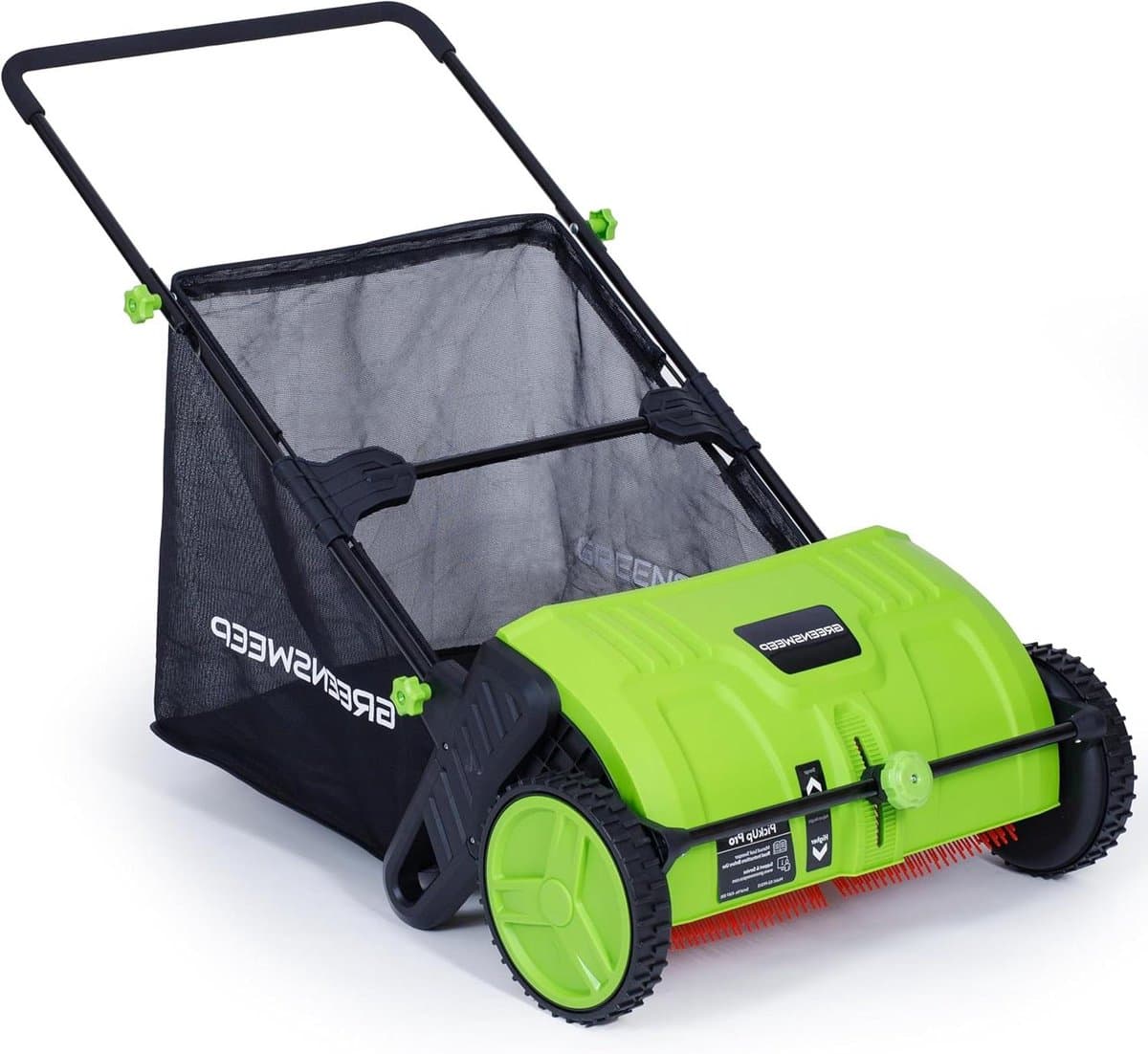 Gazonveger - Bladverzamelaar Tuin - Gazon Onderhouden - Duw-en-ga Mechanisme - 21 inch Werkbreedte - Groen — afbeelding 1