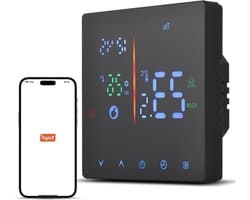 Slimme Thermostaat - Temperatuurregelaar - Energie Besparen - App Bediening - 8.3 x 8.3 cm - Zwart